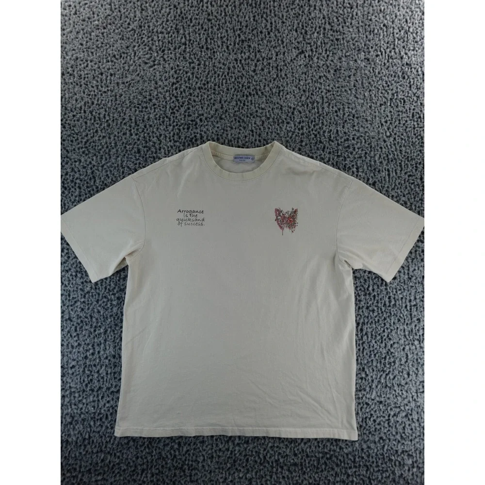 Aelfric‎ Eden Cream Graphic T Shirt Butterfly Text Print Oversized XL